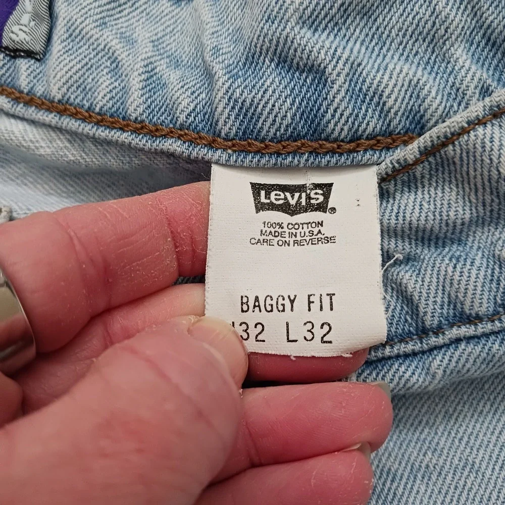 Vintage 90s Levis Silvertab Baggy Loose‎ Denim Jeans USA Blue Mens Size 32x32